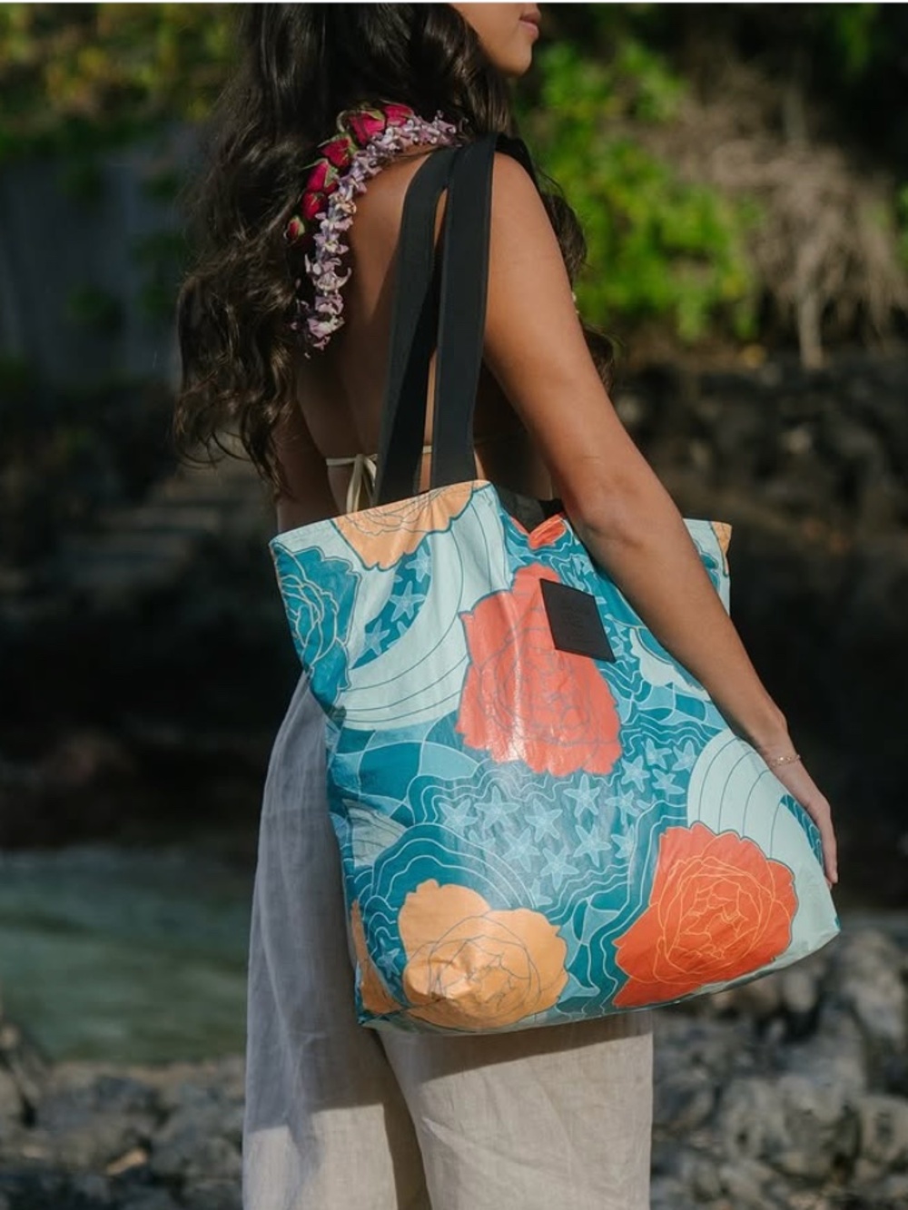 Brown Eyed Bella Maui Bloom Tote Bag